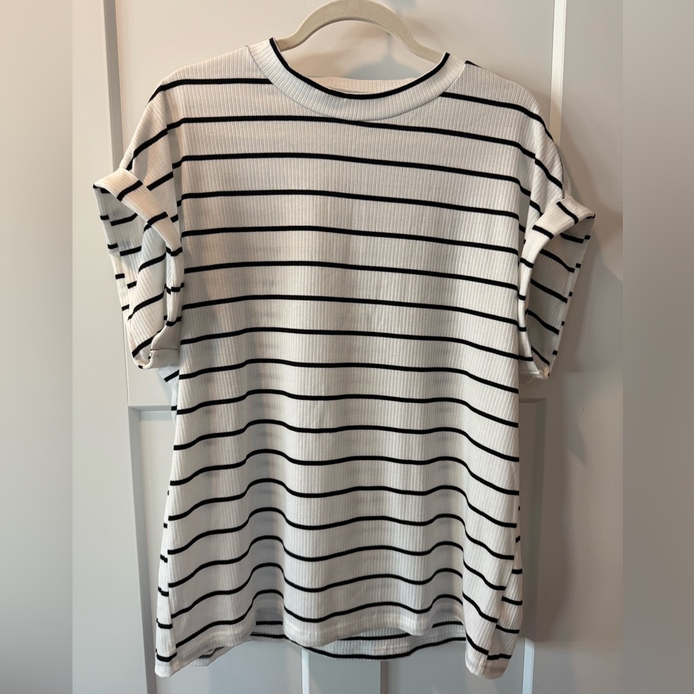 Striped Shirt with Rolled Sleeves